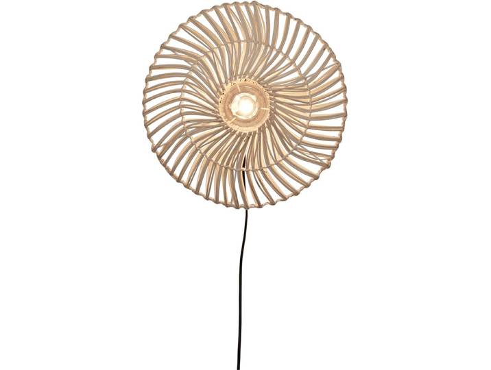 GOOD&MOJO Wandlamp Zanzibar - Rotan Wit - Ø40cm - Binnen Modern
