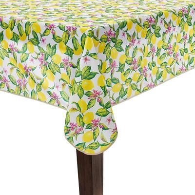 Violet Linen European Lemon Citrus Floral Pattern Tablecloths