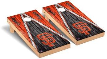 Skip's Garage San Francisco Giants MLB Triangle Cornhole Board Set