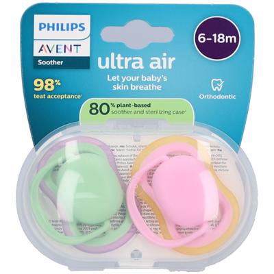 Philips Avent Fopspeen +6m Air roze/groen 2st 2 St Schnuller