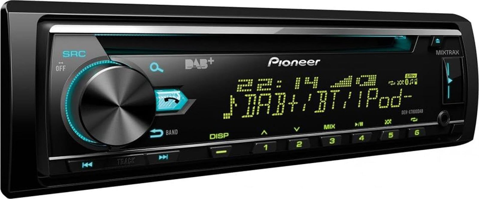 Pioneer DEH-X7800DAB autoradio, zwart, 1 DIN, 200 W, CD, CD-R, CD-RW, AAC, FLAC, MP3, WAV, WMA, LCD-scherm