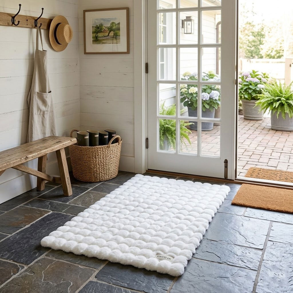 Household Furnishing Rabit Wave White Multi Rectangle 50 x 160 cm