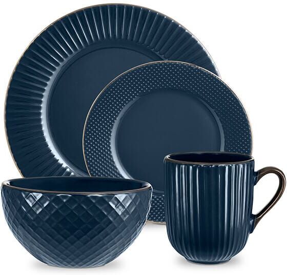 Tower Empire 16 Piece Dinnerware Set Midnight Blue