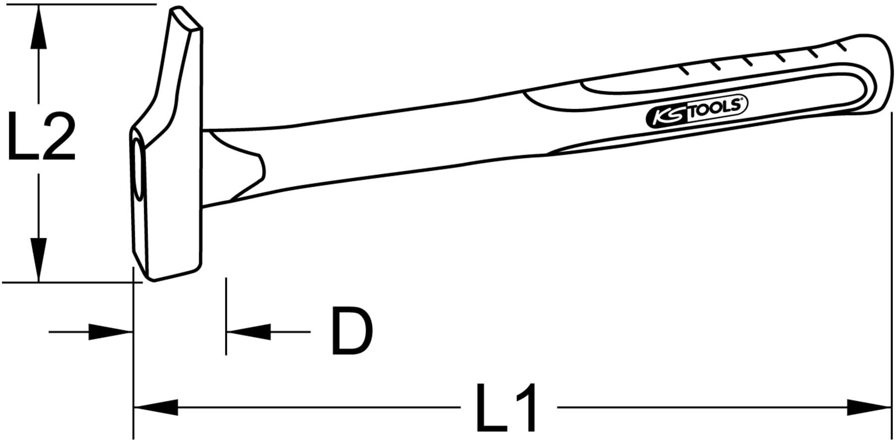 KS Tools Schreinerhammer, französische Form, 250g (142.2033)
