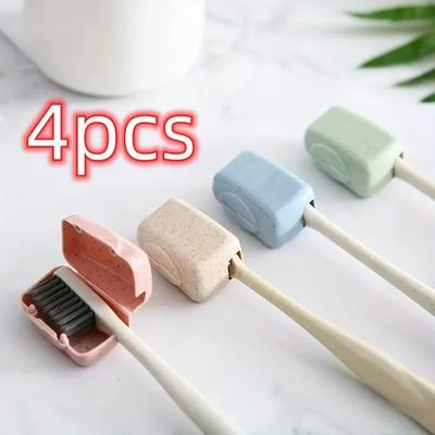 Uplifted Finds 4 Piece Travel Toothbrush Head Cover Portable Protective Storage Box 4 Piece Travel Toothbrush Head Cover Portable Protective Storage Box