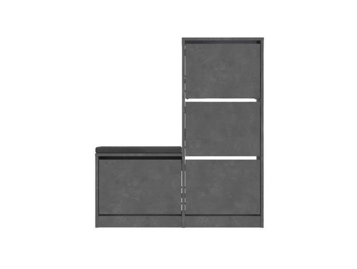 CALICOSY - Meuble à chaussures 4 portes L105 cm - Dude - Gris béton