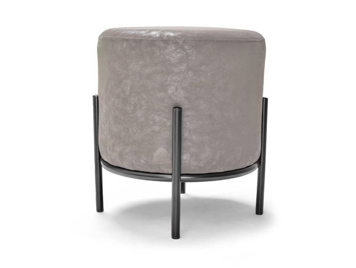 BONN LETHERETTE - Petit pouf rond en létherette
