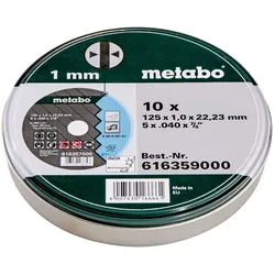 Metabo Satz = 10x Trennscheiben "SP" 125x1,0x22,23 Inox TF 41 in Blechdose