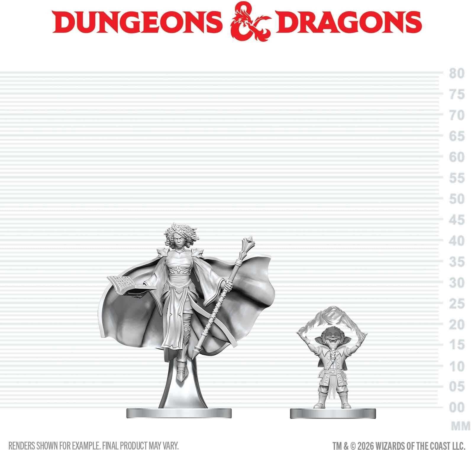 Wiz Kids LLC D&D; Nolzur's Marvelous Unpainted Miniatures: Gnome Warlock ; Aasimar Wizard (W29) for Tabletop Roleplaying Games