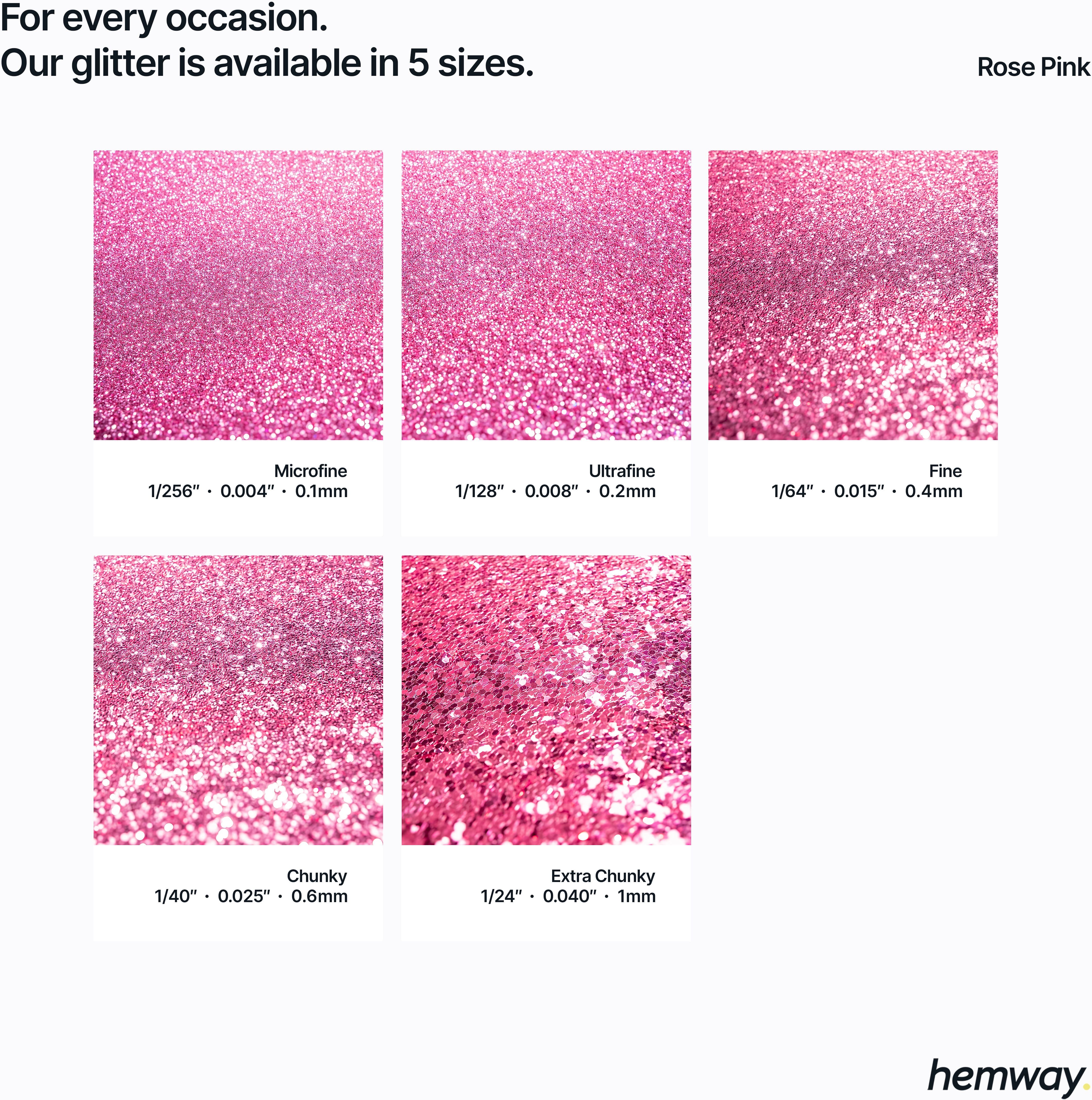 Hemway Automotive Glitter 100g / 3.5oz   Rose Pink   Metal Flake Custom Spray Painting - Rose Pink - Fine 100g