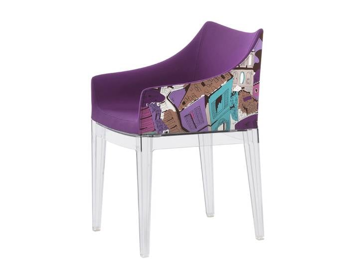 KARTELL fauteuil MADAME World of Emilio Pucci edition (Roma - Policarbonato trasparente e 100% raso di cotone)