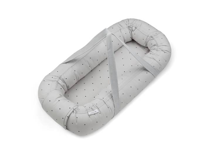 LIEWOOD - Gro Babynest / -trage, klassisch gepunktet, dumbo grey