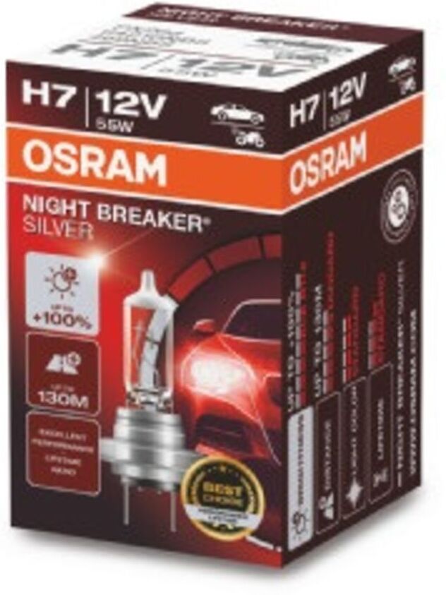 Ams-Osram Glühlampe Halogen OSRAM H7 Night Breaker Silver 12V, 55W, 1 Stück