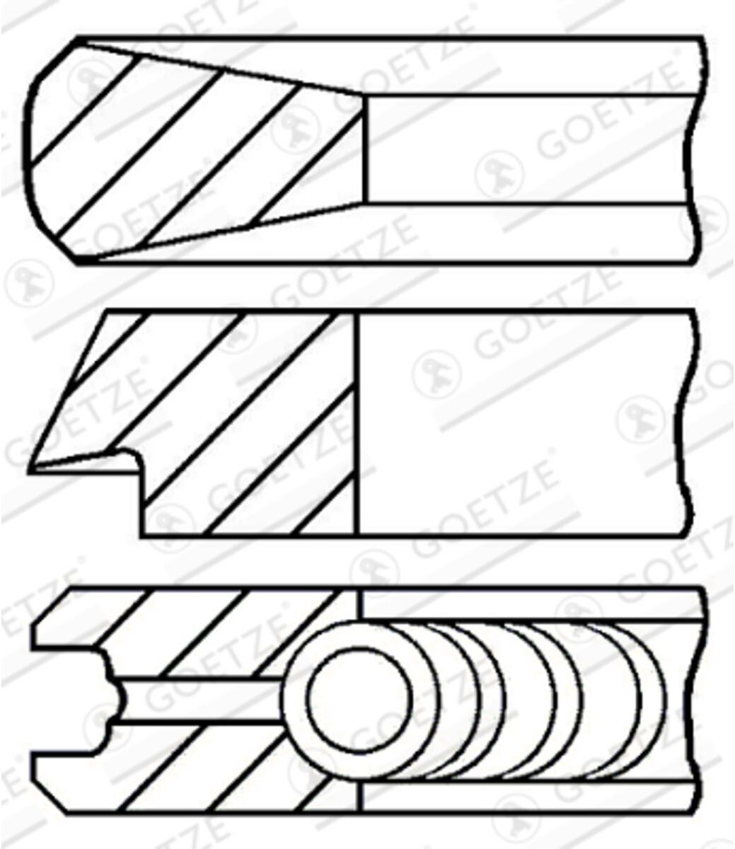 Jeu de segments de piston GOETZE ENGINE 08-110100-00
