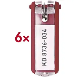 Durable 6er-Pack Schlüsselanhänger »Key Clip« rot