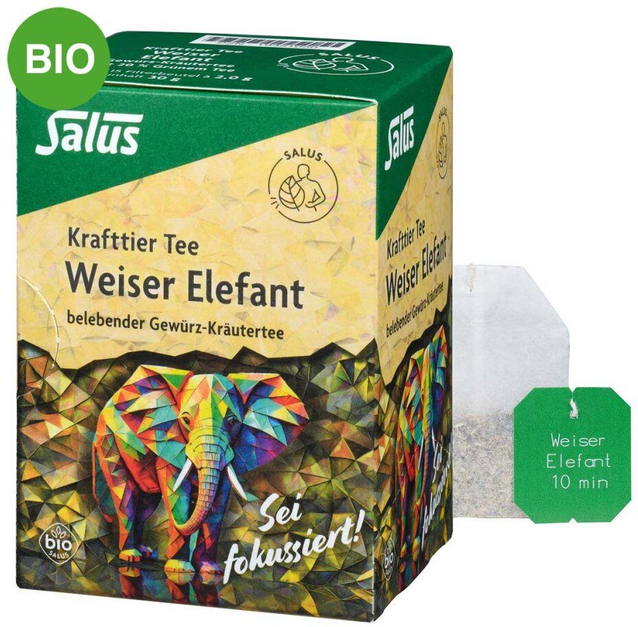 Salus Krafttier Tee Weiser Elefant – Bio-Gewürz-Kräutertee mit T 15stk