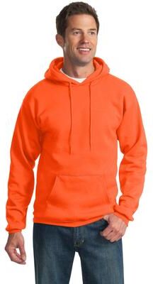 Port & Company PC90H Essential Fleece Pullover Hooded Sweatshirt in Safety Orange size 3XL