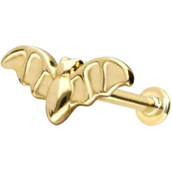 14 Karat Gold Labret mit Innengewinde FLEDERMAUS
