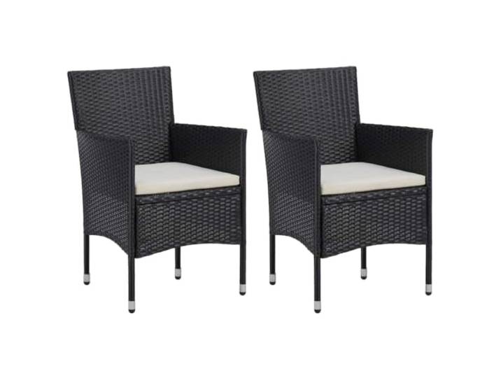 HEFZGDB Modernes Poly Rattan Stuhlset für Außenbereich, 2 Stühle mit wetterbeständigem PE-Geflecht und Stahlgestell, ergonomische Sitzschale mit Armlehnen, rost-