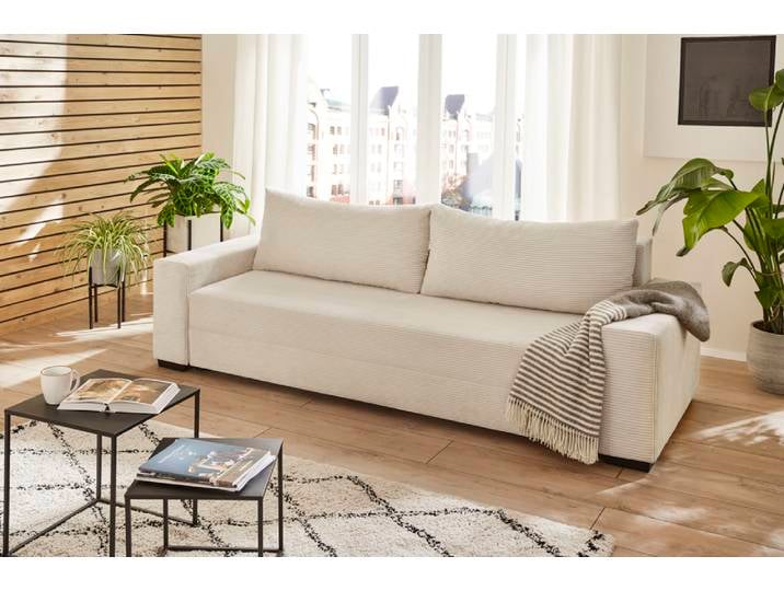 Sun Garden SO210/TRIER Schlafsofa mit Stauraumfunktion und Kissen