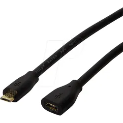 LOGILINK CU0124 - USB 2.0 Kabel, Micro B Stecker auf Buchse, 3,0 m