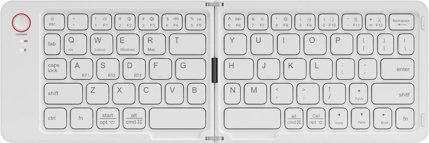 INF Faltbare Bluetooth-Tastatur Weiß