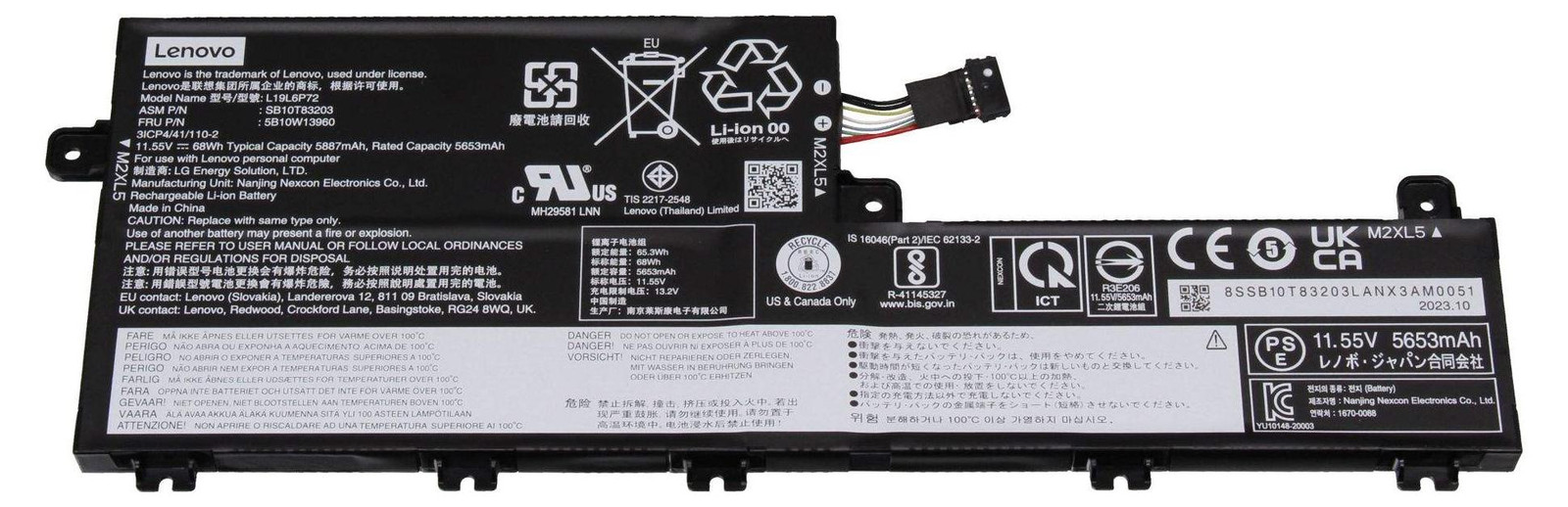Lenovo Interne Batterij 6c 68Wh 5B11M90089