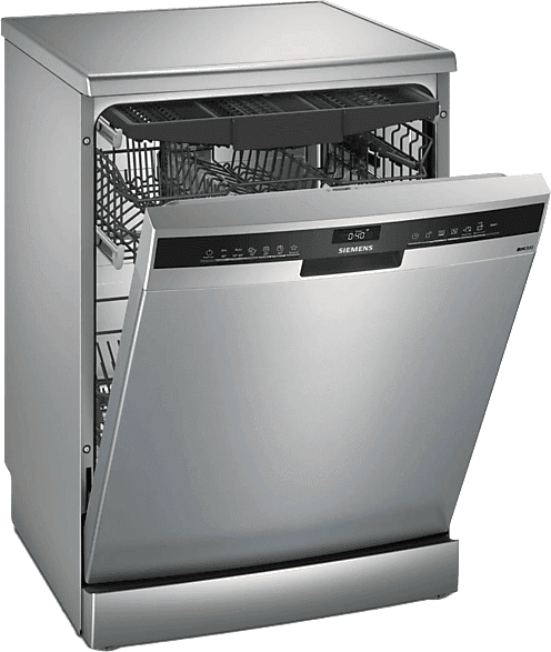 Lavavajillas - Siemens SN23EI03ME, 14 servicios, 6 programas, 60 cm, Tercera bandeja, Control por voz, Inox