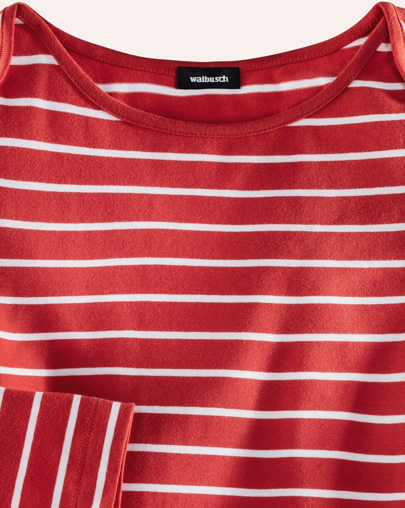 Walbusch Ringelshirt la Ville, , Farbe Rot, 46, garngefärbter Ringel langlebig Damen
