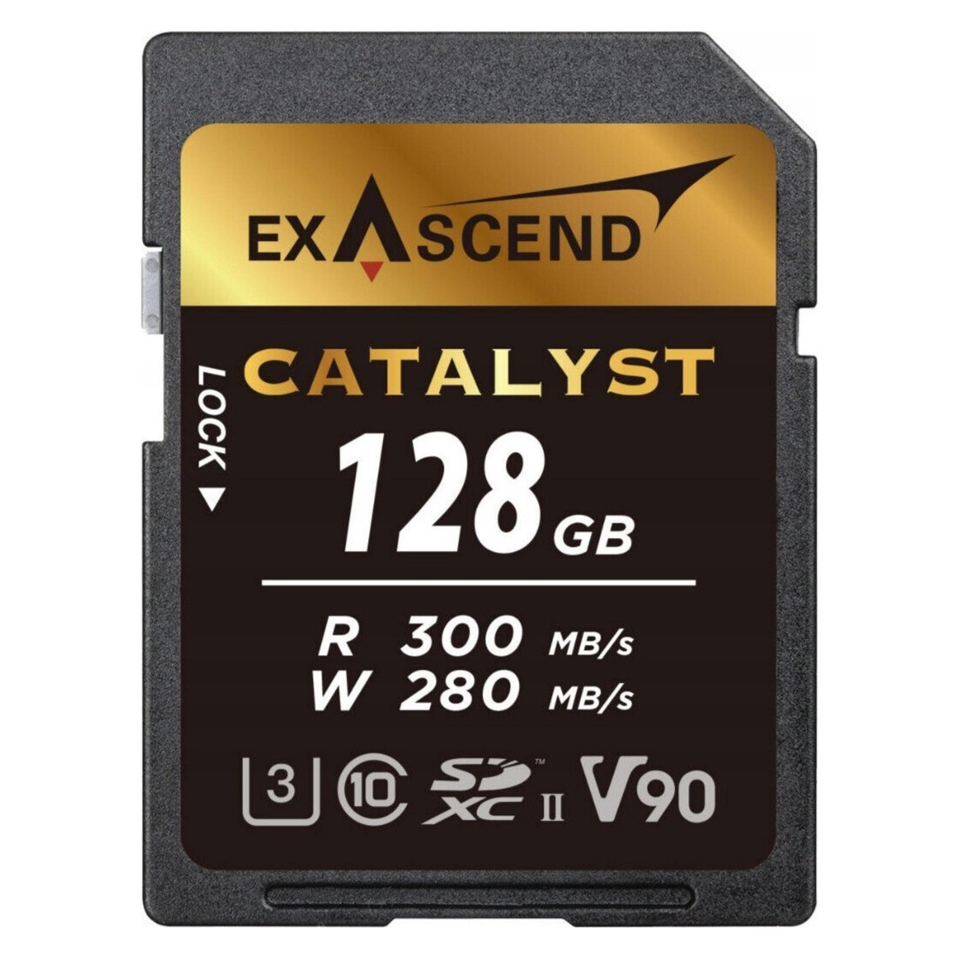 Exascend SDXC-Card 128GB UHS-II V90 R300/W280 Catalyst Serie (Neuheit) (128 GB, SDXC, UHS-II) (EX128GSDU2)