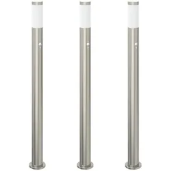 vidaXL Pollerleuchten mit Sensor 3er 110 cm Edelstahl IP44