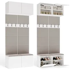 Doppel-Garderobenpaneel HAGA II 2W Garderobe für Flur WEISS