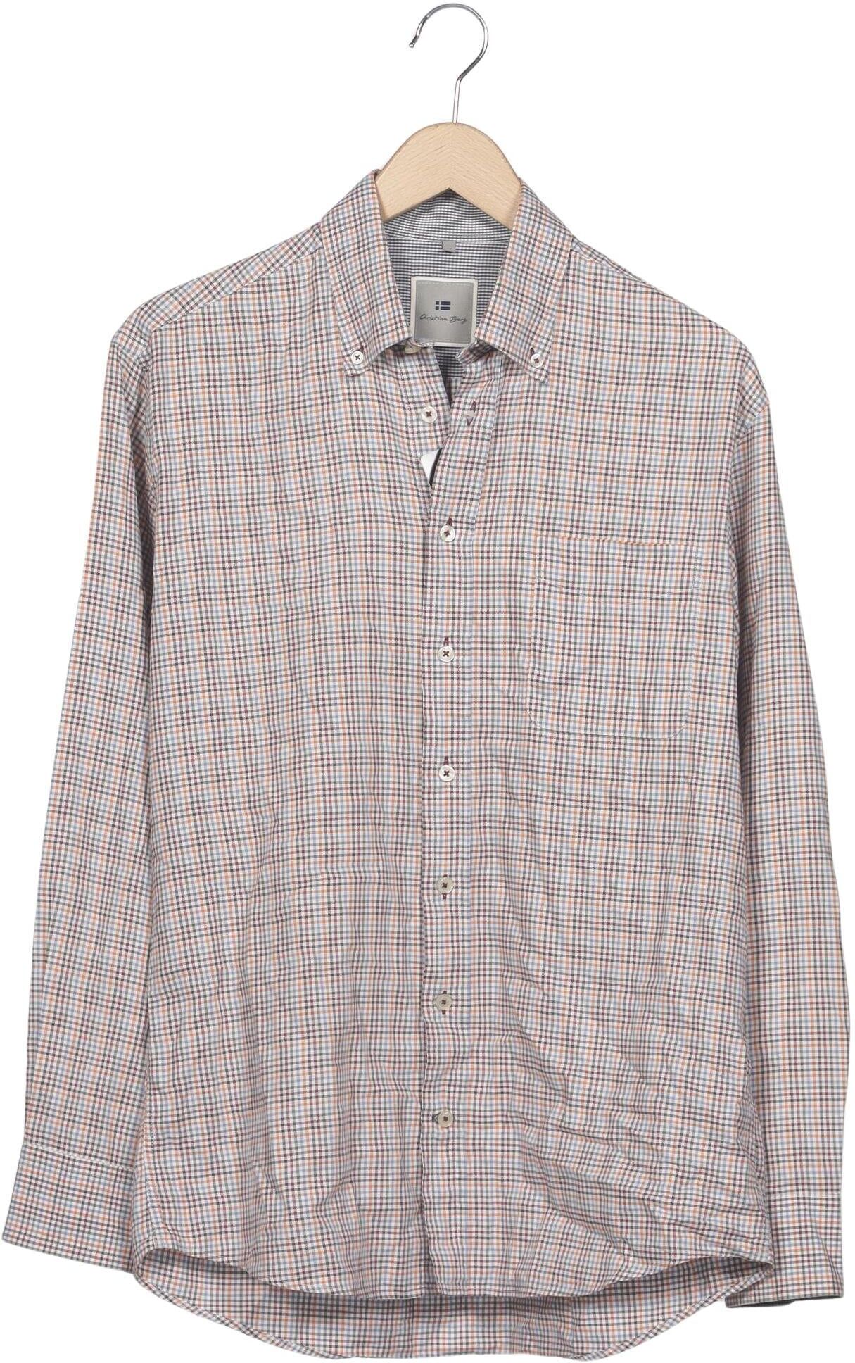 Christian Berg Herren Hemd, Beige, Gr. M, Baumwolle - Second Hand
