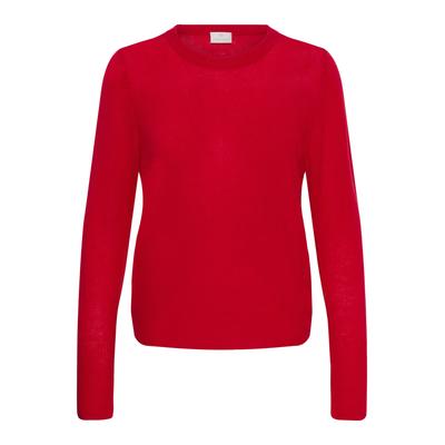 Strickpullover KAFFE "Damen Strickpullover KAcashie", Damen, Gr. L, rot (crimson), Obermaterial: 90% Wolle mw. 10% Kaschmir WS., Pullover Strickpullover