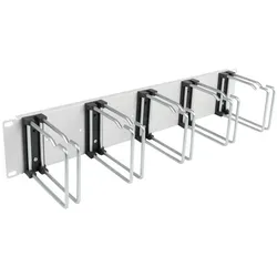 EFB Elektronik 19 2HE Kabelführungspanel 5 x Metall-Doppelbügel 110 mm RAL7035 (699983.2), Serverschrank Zubehör, Grau