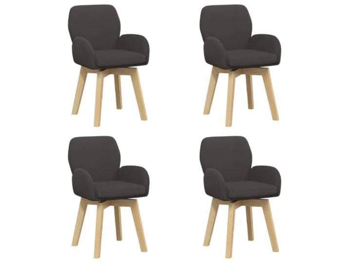 KUTYWEXFM Drehstuhl Esszimmer 4er Set Bouclé Dunkelgrau 54x58x87cm Weicher Bouclé-Polsterstuhl mit 360° Drehfunktion für Esszimmer, Wohnzimmer und Arbeitsbereich. Stabil und komfortabel.