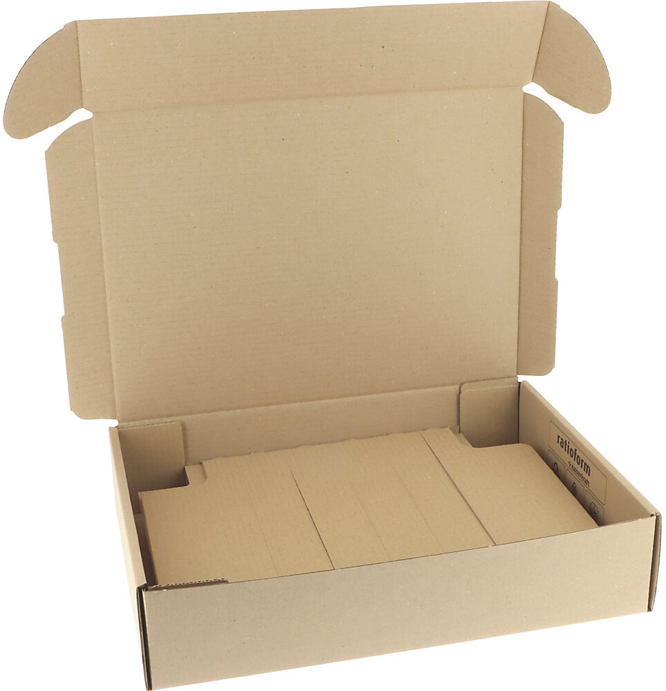 Fixierverpackung aus Wellpappe, DHL-Kleinpaket, Innenmaße 332 x 242 x 75 mm, VE 35 Stk ratioform