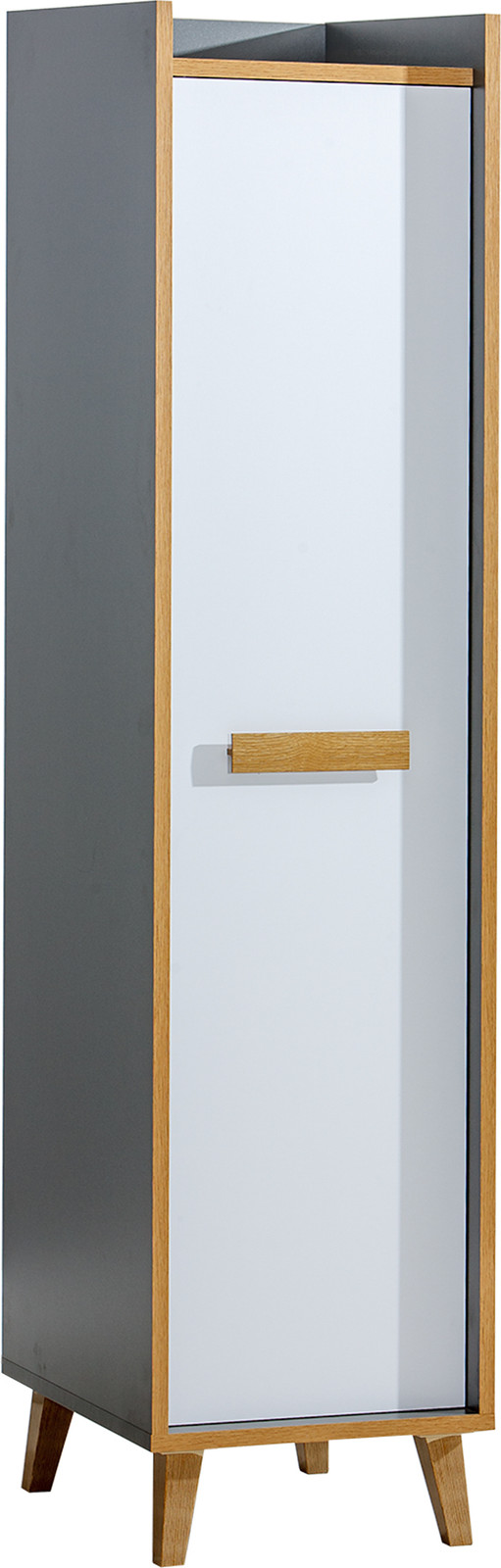 Minio Garderobe VISO 2 met houteffect, Riviera / Anthraciet / Wit