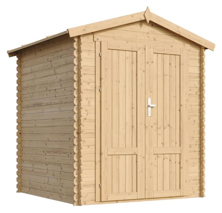 TIMBELA M320F1 Holz Gartenhaus 2,82 m², Geräteschuppen Mit 19 mm Wandstärke, Gerätehaus Und Fahrradschuppen Für Gartenwerkzeug, Ohne Boden, Massivholz-Paneeltüren