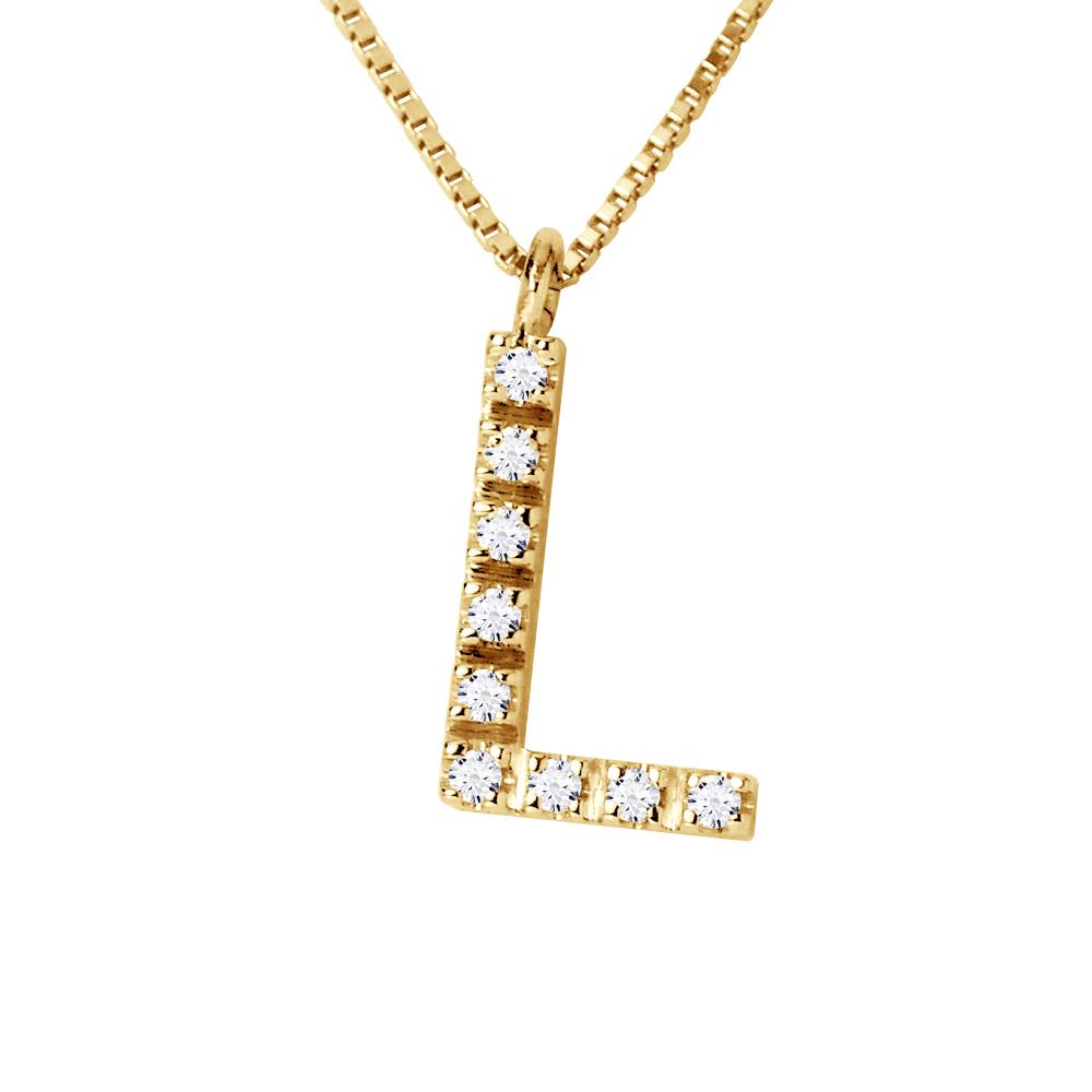 Collar ABC Diamonds 0,05 Cts letter "l" Yellow Gold 18k