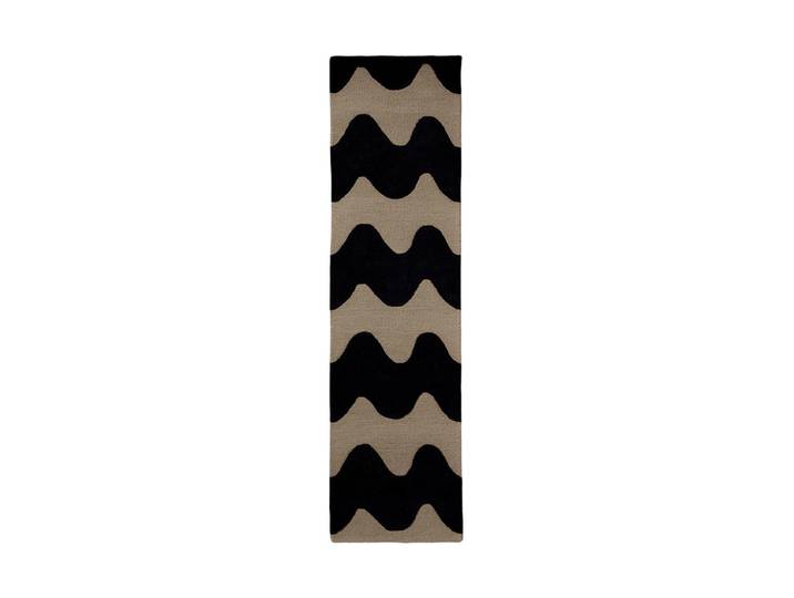 Handgetufteter Designer Läufer „Loki Black“ aus 100% Wolle, verschiedene Grössen MARIMEKKO