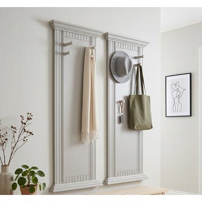 Garderobenpaneel OTTO HOME "Rustic, Set aus 2 Paneelen, Landhausstil", weiß (kaschmir), B:44cm H:122cm T:6cm, Massivholz, Garderobenpaneele, Garderobenpaneel, aus massiver Kiefer, mit dekorativen Fräsungen