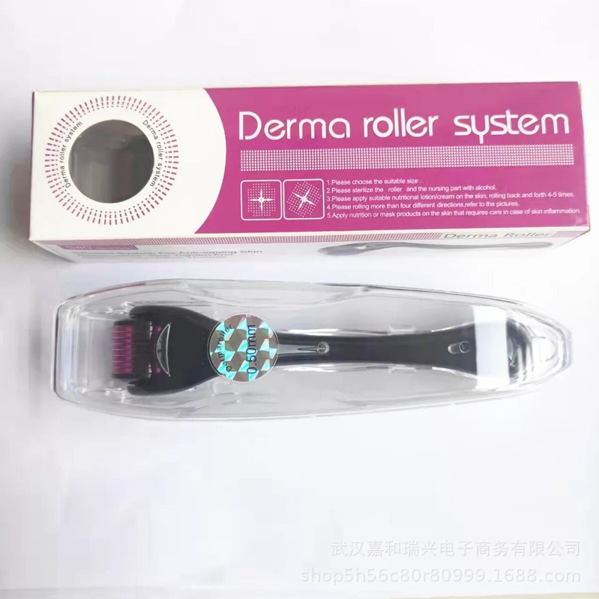 INF 540 Microneedle Derma Roller 3.0mm - Schwarzer ABS Skin Needling Roller für Gesicht und Körper