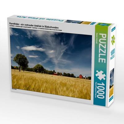 CALVENDO Puzzle Kornfelder - ein vertrauter Anblick in Südschweden 1000 Teile Puzzle quer | 1000 Teile Lege-Größe 64 × 48 cm Foto-Puzzle für