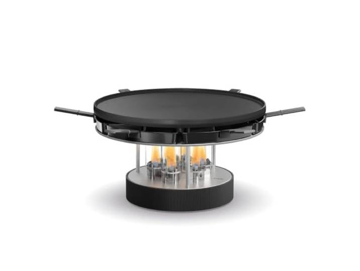höfats - CIRCLE 35 Tischgrill Pro mit Pfännchen-Set - Indoor & Outdoor Plancha Grill - Bis zu 4 Stunden ortsunabhängiges Barbecue ohne Strom & Kohle, stufenlose Temperaturkontrolle - Ø35 cm