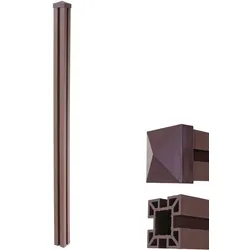 WPC-Pfosten Savoie-WPC-Zaun, Pfeiler Pfahl, Stecksystem ~ 240cm, braun