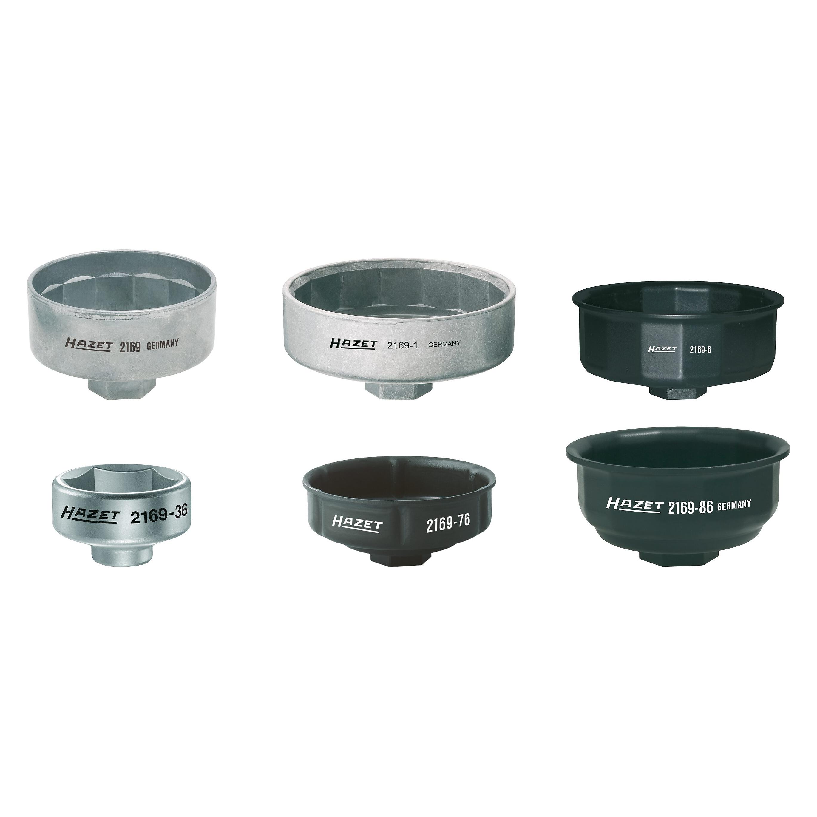 Hazet Ölfilter-Schlüssel Satz 2169/6 Vierkant10 mm (3/8 Zoll), Vierkant12,5 mm (1/2 Zoll) Aussen... (2169/6)