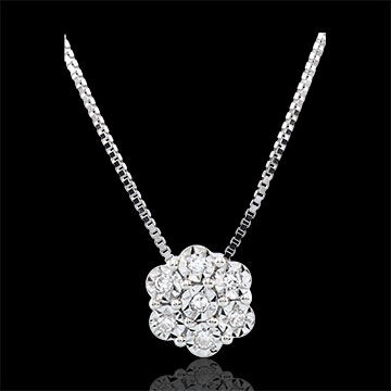 Edenly Collier Frische - SchneeflÃ¶ckchen - 7 Diamanten und WeiÃŸgold