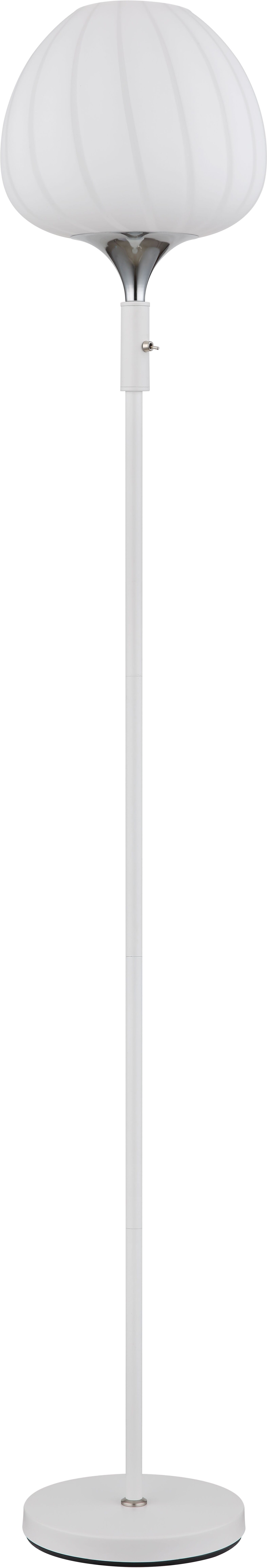 GLOBO LIGHTING Stehlampe "MAXY", weiß, 1 Stk., Leuchten, Stehleuchte/Glas opal/Glas Dekorillen/weiß/Wohnzimmer/Schlafzimmer, Stehlampe