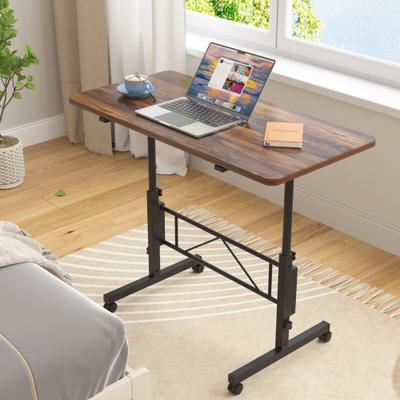 "31.5""x16"" Adjustable Height Table with Wheels 28.7""-40"" Range Mobile Workstation Craft Desk Waterproof Scratch-Resistant Top"